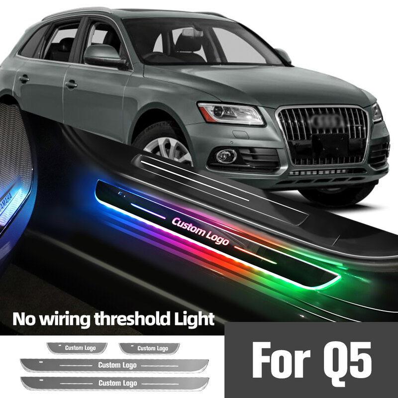 For Audi Q5 8R FY 2008-2023 2016 2017 2018 2020Car Door Sill Light Customized Logo LED Welcome Threshold Pedal Lamp Accessories