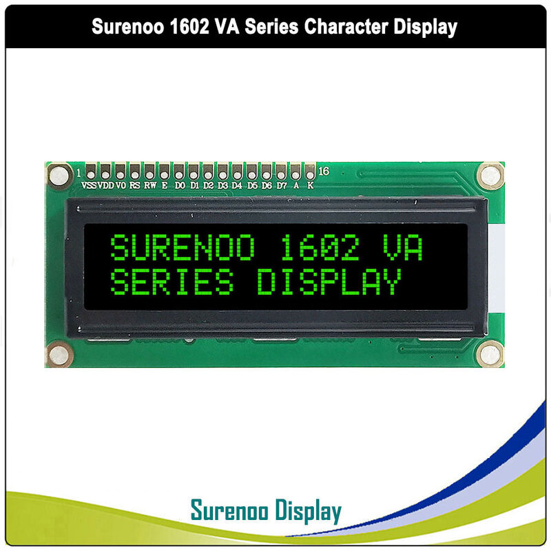 Surenoo 162 16X2 1602 5В параллельный IIC I2C VA белый красный зеленый символ на черном ЖК-модуле экран панели LCM