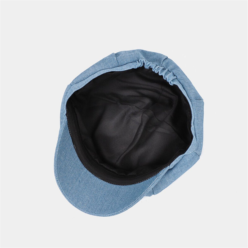 2023 Autumn Denim Solid Octagonal Hats for Women and Men Berets Painter Hat Beanie Cap 18
