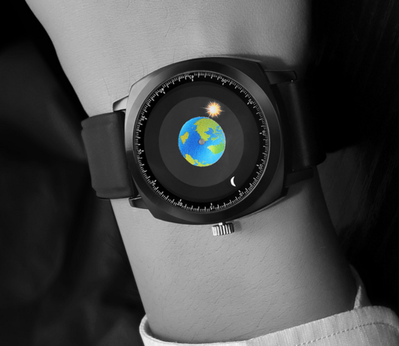 Jam tangan pria, arloji inovasi Fashion bumi Watch sabuk
