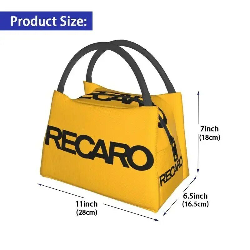 Recaros Logo isolierte Lunch pakete für Frauen wieder verwendbarer Kühler Thermal Food Lunchbox Krankenhaus büro