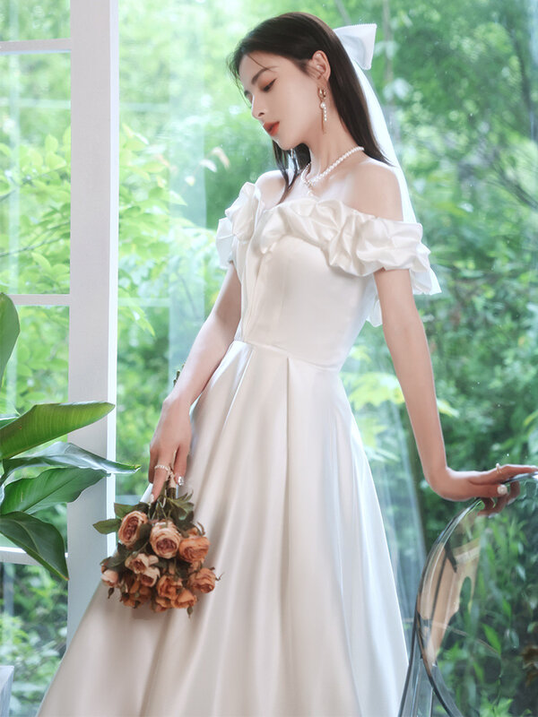 ETESANSFIN-vestido longo feminino de cetim, gola com pescoço, temperamento, novo, estilo primavera, 2023