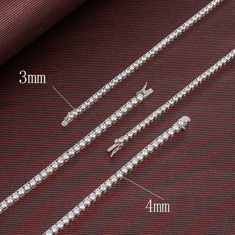 KNOBSPIN 925 Sterling Silber Moissanite Tennis Halskette für Frauen Echt 4mm Diamanten mit GRA Zertifikat Hals Kette Feine Schmuck