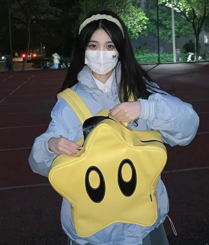Y2K 한국 일본 캐주얼 카와이 도서 가방, 귀여운 스타 백팩, 학생 가방, 어린이 여행 소녀 숙녀 백팩