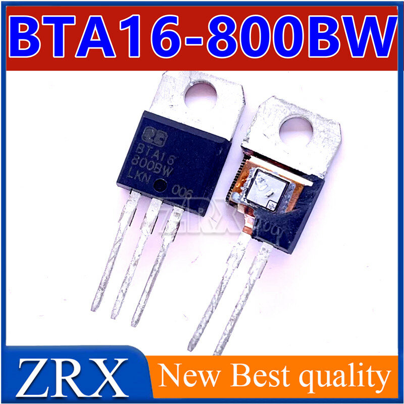 BTA16-800BW TO-220 tiristor bidirecional, novo importado, original, 16A, 800V, 5pcs por lote