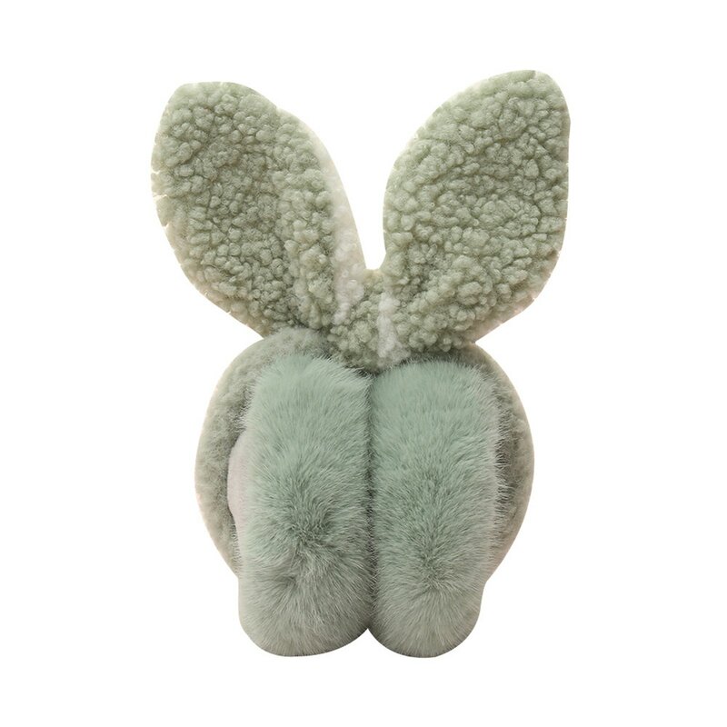 2023 Womens Winter Fleece Earmuffs Foldable Windproof Ear Covers Cute Rabbit Ear Warmer Outdoor Earmuff For Ladies Teen Girls