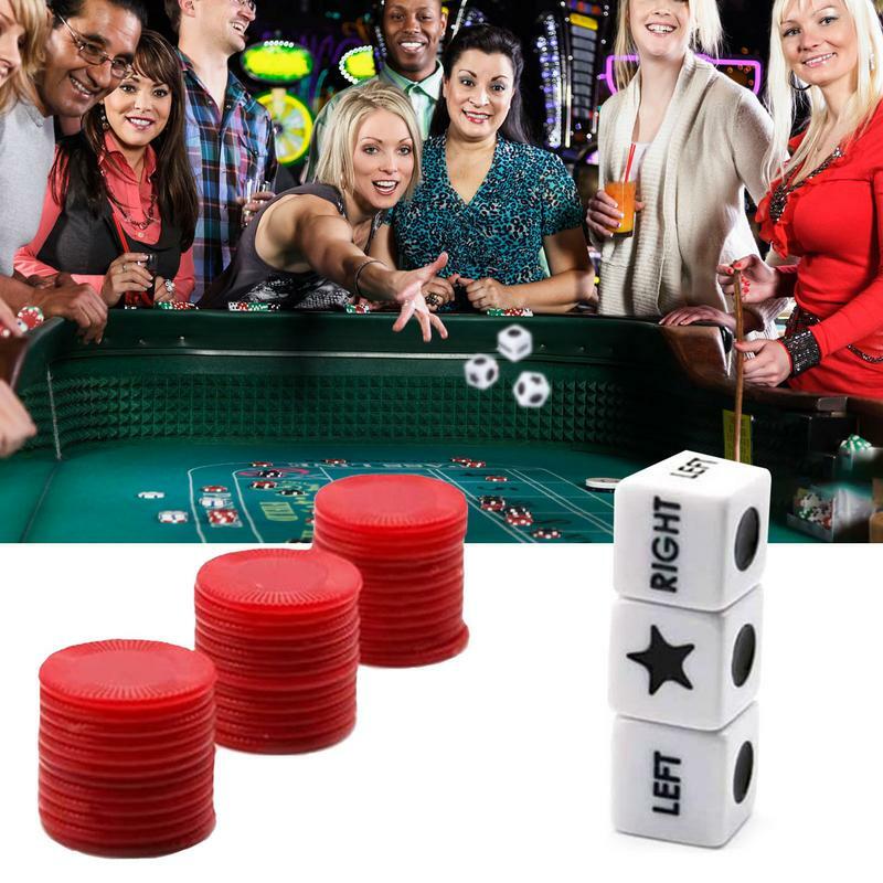 왼쪽 오른쪽 중앙 주사위 게임 클래식 주사위 게임, 성인용 실내 야외 보드 게임, 가족 및 친구 파티 테이블 게임