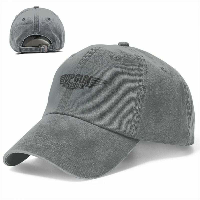 Unisex preto Maverick boné de beisebol, retro Top Gun, angustiado Denim Headwear, Headwear filme ao ar livre, verão ajustável Caps