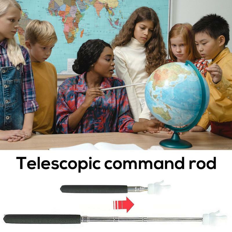 Puntero telescópico de mano para profesores, puntero retráctil para lectura de aula