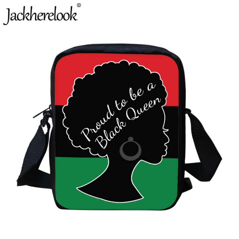 Jackherelook-Black Girl Padrão Imprimir Bolsa de Ombro para as Mulheres, Crossbody Bags, Fashion Art, Senhoras Shopping Messenger Bag, Africano