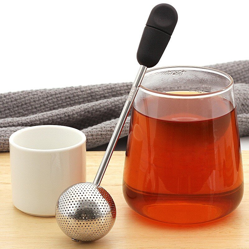 Wielofunkcyjny zaparzacz do herbaty jednostronnie obracająca się kulka filtr do herbaty siatka z miękka rączka przenośnym filtr do herbaty z drobnymi oczkami