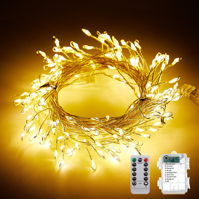 Guirxiété lumineuse dégradée pour sapin de Noël, à piles, USB, étanche, lumières extérieures, guirxiété pour décoration de salle de mariage, 2m, 3m, 5m, 10m