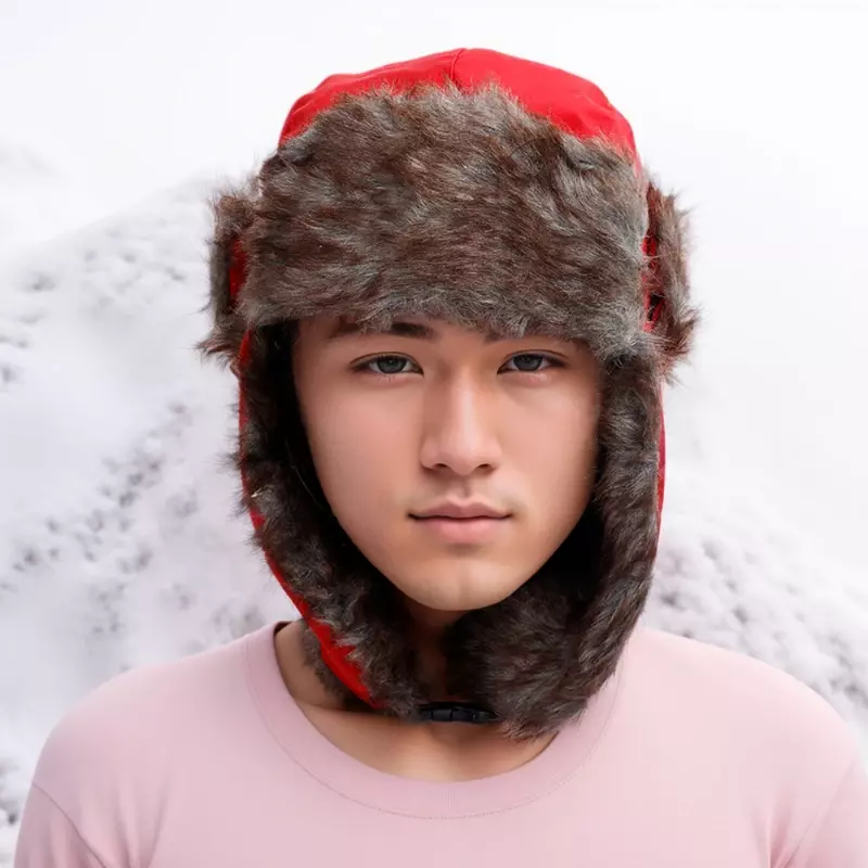 Topi bisbol pria, tutup telinga hangat Rusia tahan air untuk musim dingin