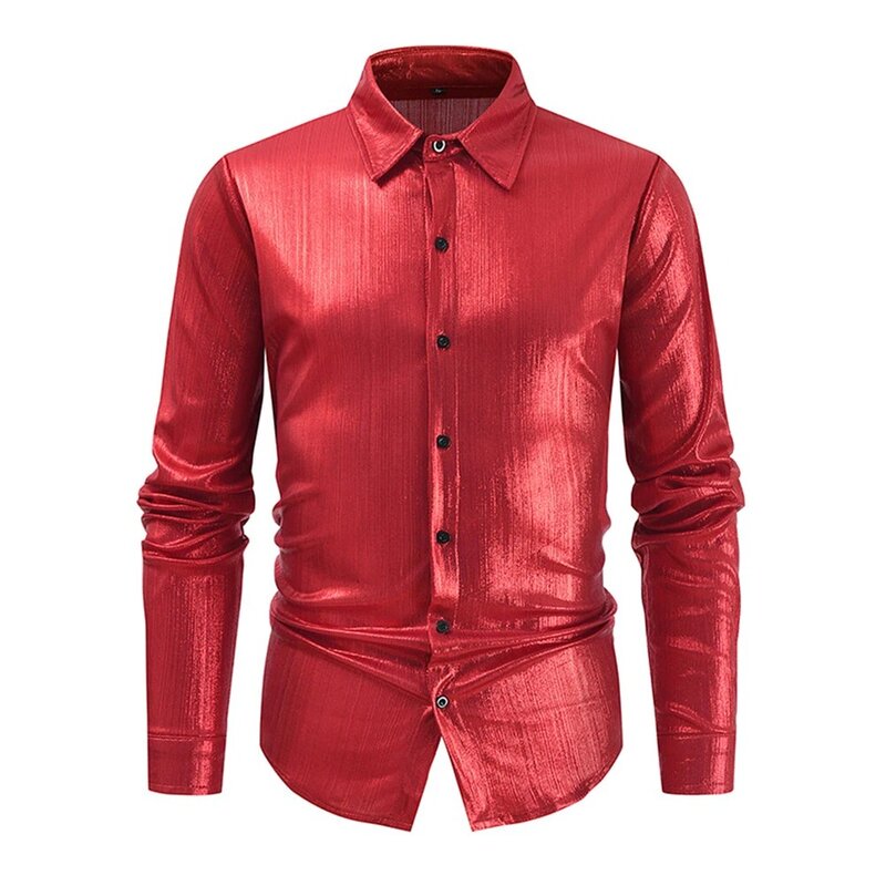Comfy Fashion New Stylish Shirt Shirt Band Collar Tops Brand New Button Down Night Club Party Party T Dress Up