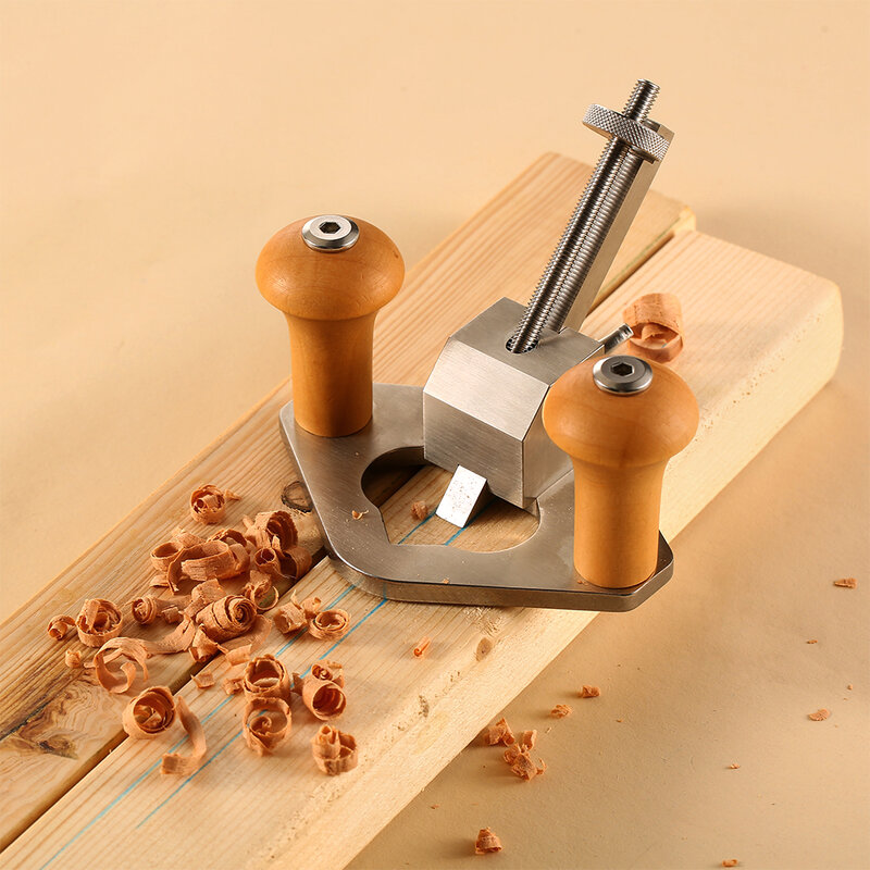 Enrutador plano de mano ajustable para carpintería, cuchillo de corte de madera, cepillo de tope de profundidad, herramienta de mano para biselar madera