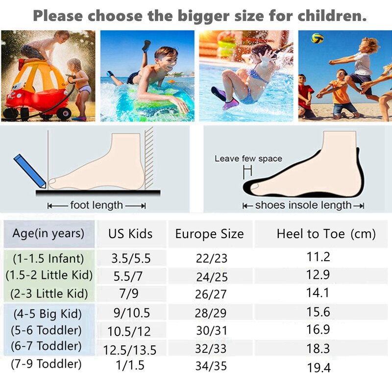 Sapatos de natação infantil, secagem rápida, antiderrapante, pele aquática, calçados esportivos com os pés descalços, meias aquáticas para praia, esportes ao ar livre