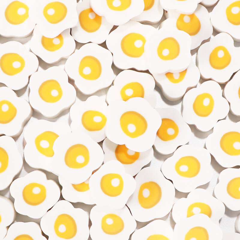 100 szt. Śliczne jajka w koszulce glina polimerowa luźne koraliki ręcznie robione do samodzielnego wykonania bransoletka przyjaźni naszyjnik z gliny biżuteria DIY Material Kit