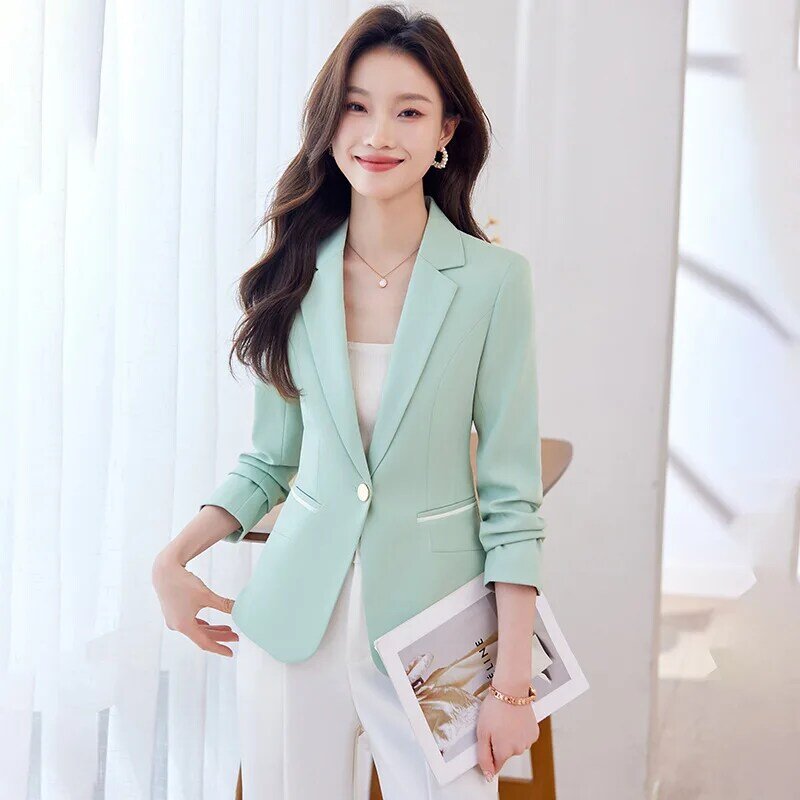 Spring Autumn Fashion Women Blazers Elegant Female Suits Jacket Tops Casual Long Sleeve Office Lady Blazer Coat Female Outerwear
