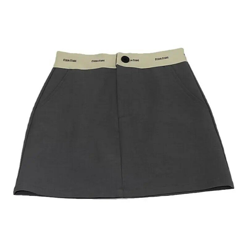 Minifalda corta para mujer, Color de contraste, verano, 2024