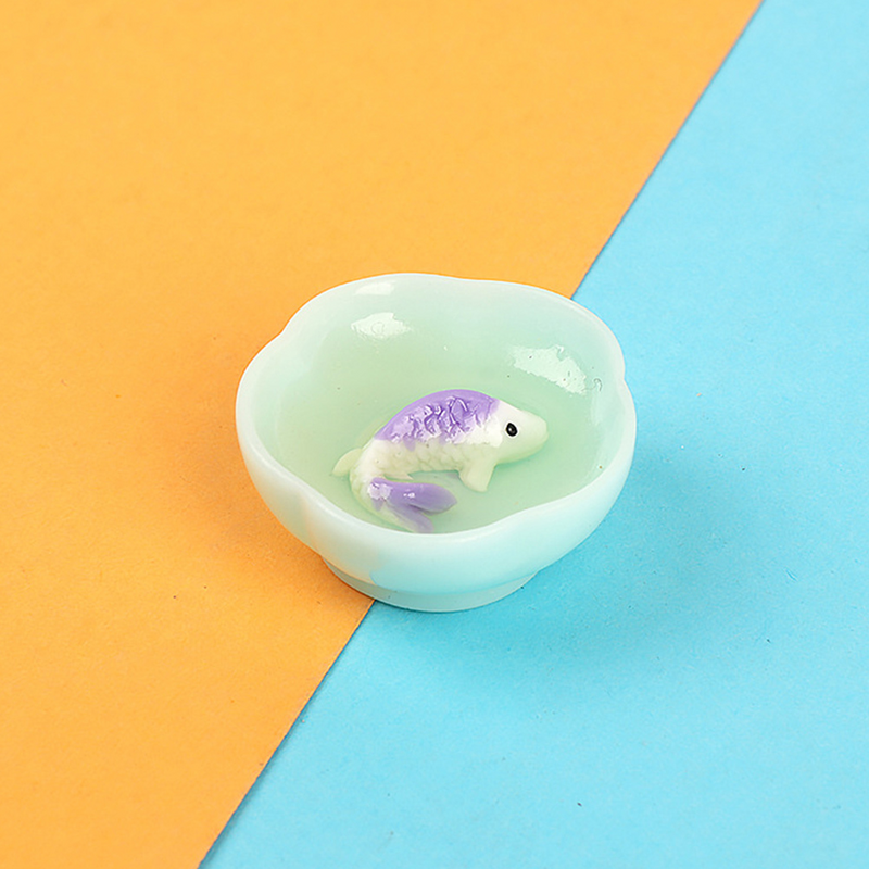 16 stücke Miniatur fischsc halen Haus fischtanks Modell Miniatur schale Ornamente gemischte Farbe