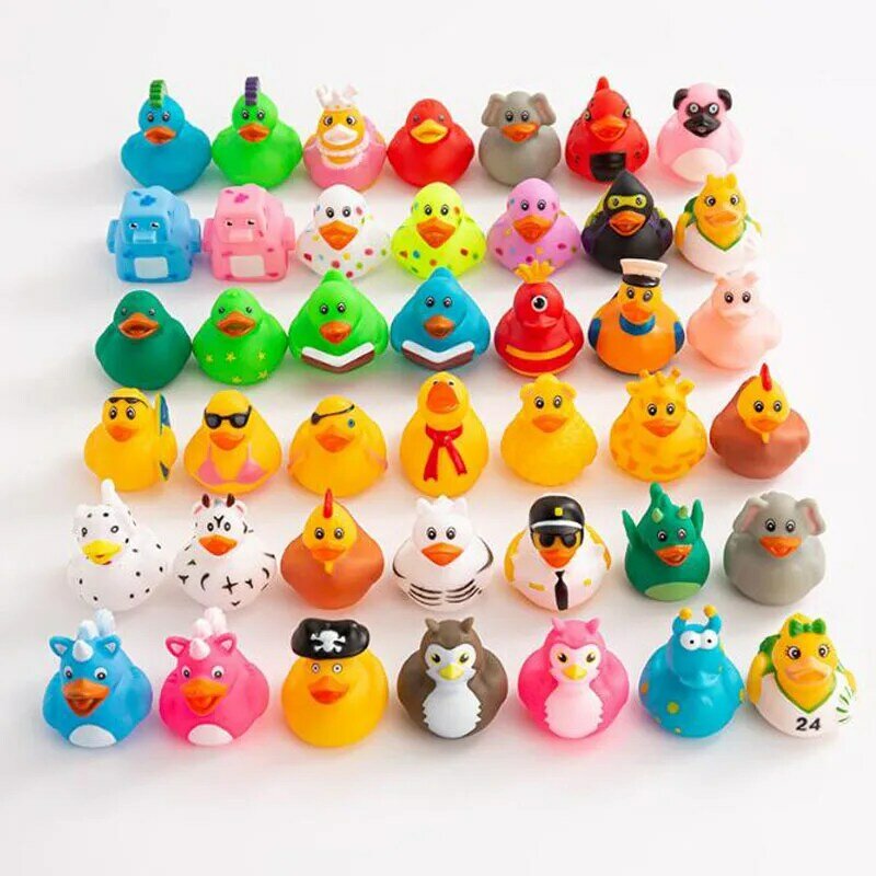 5-50 buah mainan mandi bebek karet baru yang dapat diremas mainan mandi anak-anak lucu hadiah pesta ulang tahun untuk anak perempuan atau anak laki-laki