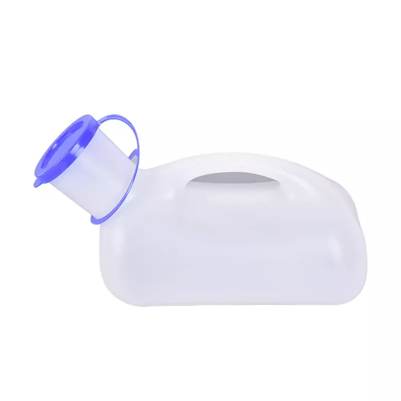 1 X urin portabel uniseks dengan adaptor feminim uniseks botol air seni Pria Wanita tempat penyimpanan kencing bepergian berkemah luar ruangan 1000ML