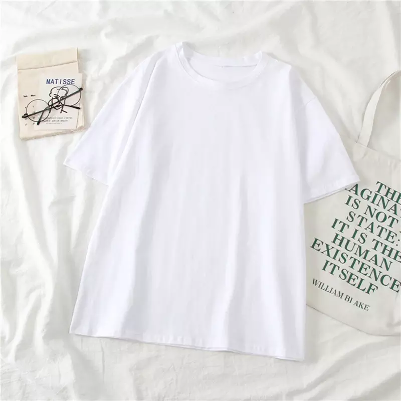 T Shirt Wanita Anime Y2k T-shirt Ukuran Besar Pakaian Kawaii Print Kaus Streetwear Grafis Jepang Atasan Grunge Harajuku