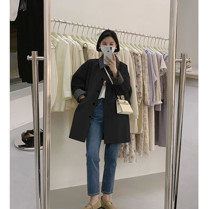 Casaco feminino de peito único, quebra-roupas casual, jaqueta feminina, casacos finos, tops coreanos, novo, primavera, outono, 2022