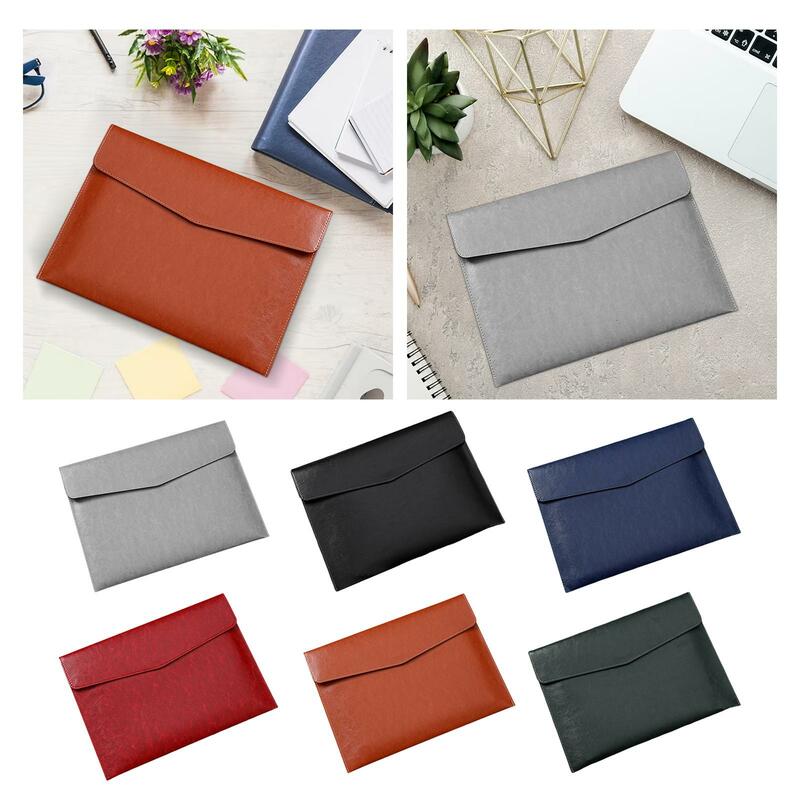 PU Leather File Folder Portable A4 Business Briefcase for Family Travel Home