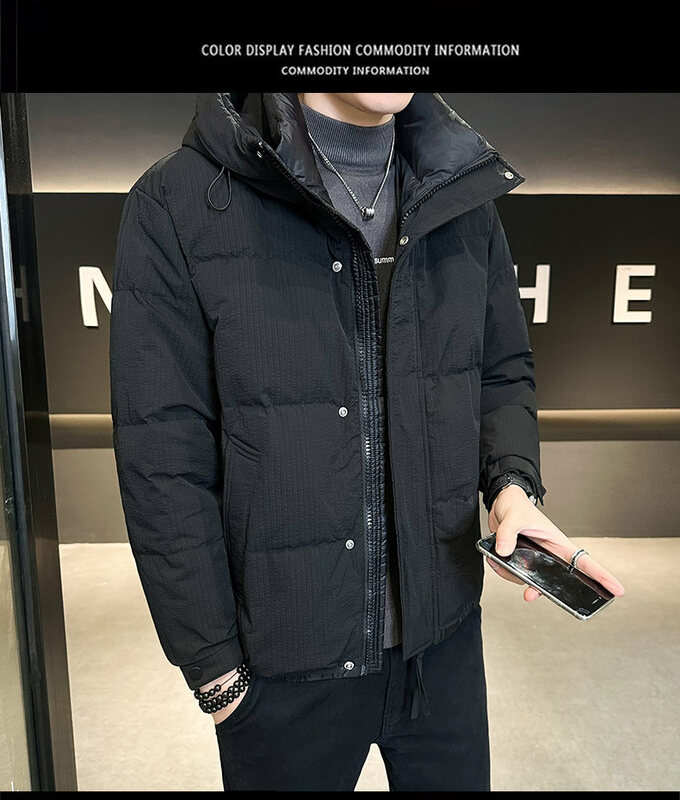 New winter hooded short down jacket for menNew winter hooded short down jacket for men