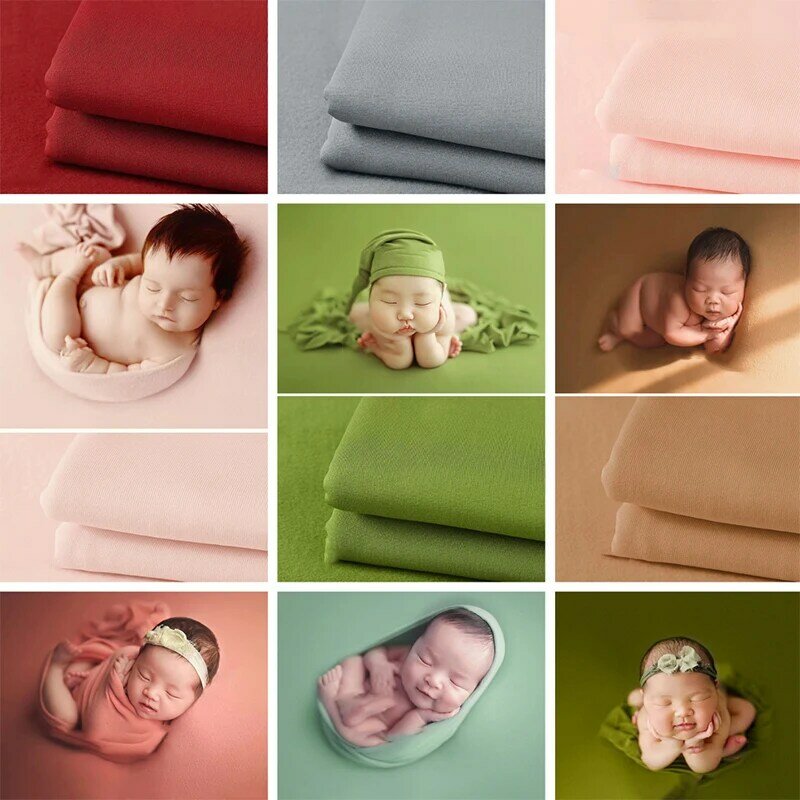 Accesorios de fotografía para recién nacido, suave y elástico telón de fondo, envoltura para bebé, accesorios para estudio, ayudas para posar, 29 colores
