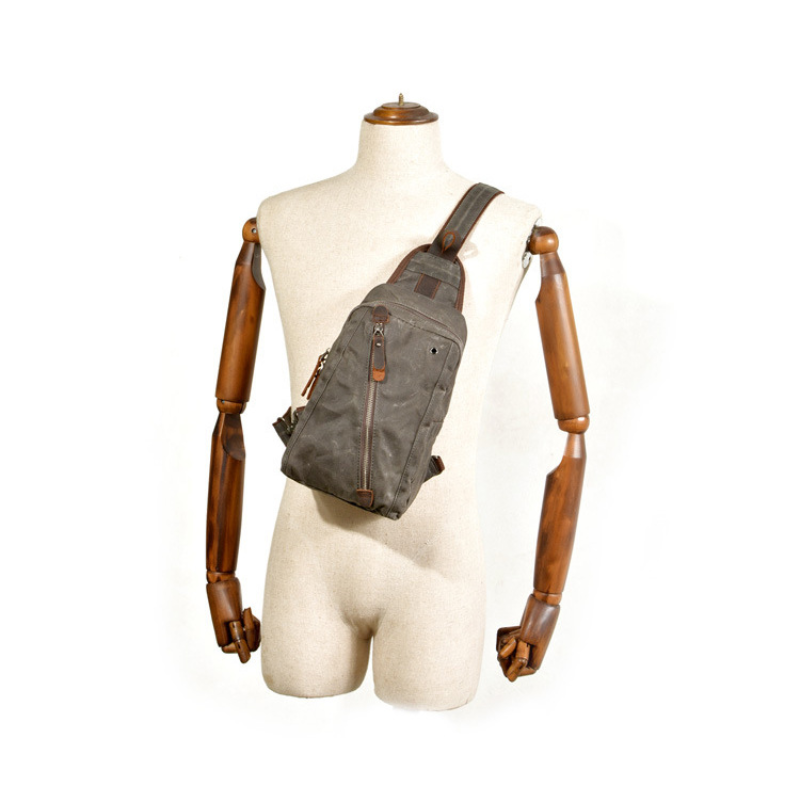 Chikage koreański modny plecak Unisex Mini brezentowa torba noszona na piersi prosty rekreacyjny wielofunkcyjny męski mały plecak