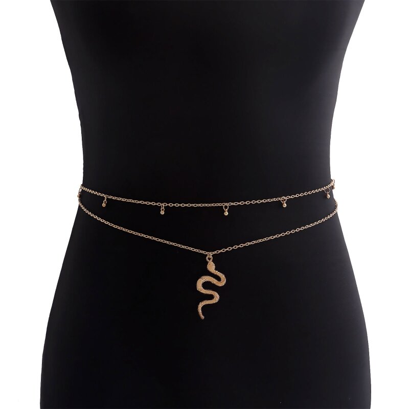 Seksowny łańcuszek na brzuch Biżuteria Łańcuchy plażowe wisiorkiem wężowym dla kobiet