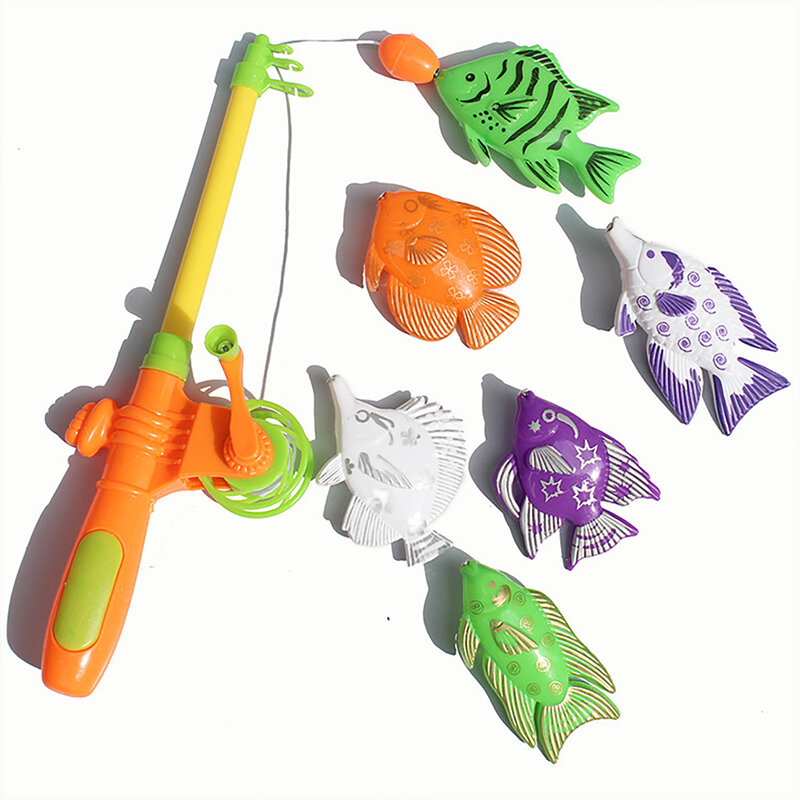 Деревянные магнитные рыболовные игрушки Монтессори, 6 шт., веселая Морская жизнь, познавательные деревянные игрушки для детей, набор интерактивных игрушек