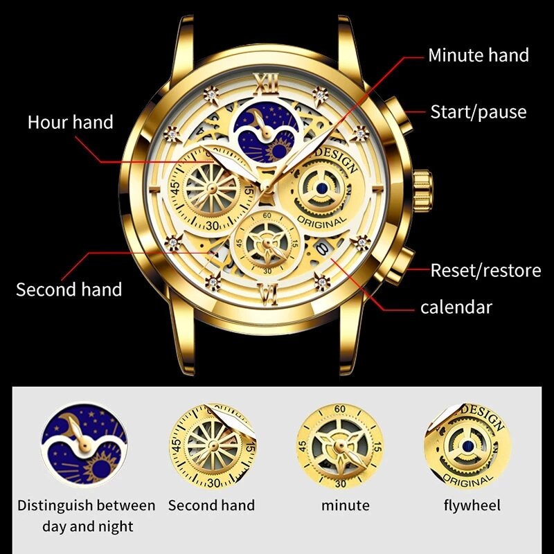 LIGE-Criativo Pulseira de aço para mulheres, relógio de ouro luxuoso para senhoras, relógio impermeável com caixa, marca superior, novo, 2023