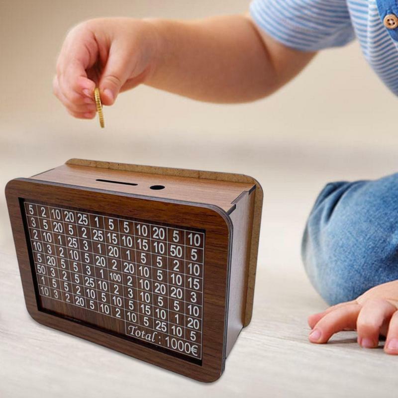 Wooden Money Bank Natural Wooden Money Storage Box Children's Reusable Money Bank Gifts For Boys Girls And Adults On Birthday