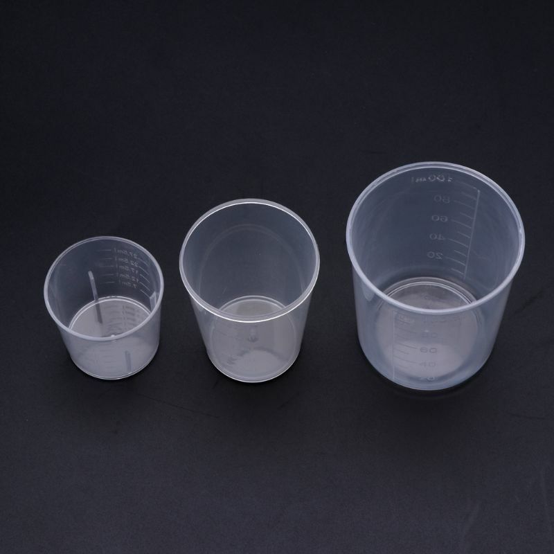 3 pçs copos mistura epóxi transparentes copos pintura para artesanato resina epóxi diy 30 50 100ml