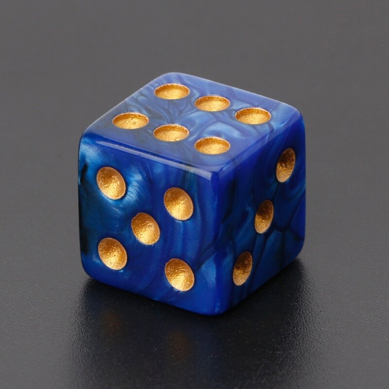 10Pcs 12/15/16mm Multicolor Acrylic Six Sided Dice Transparent Cube Dice Beads Six Sides Portable Table Games Toy Dice Bags