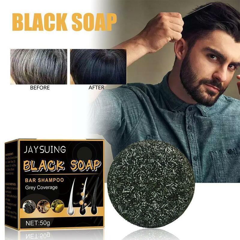 Black Hair Soap Grey Gloss Black Soap Moisturizing Shine Smooth White Essence Anti Damage Gray Color Dandruff Hair Repair