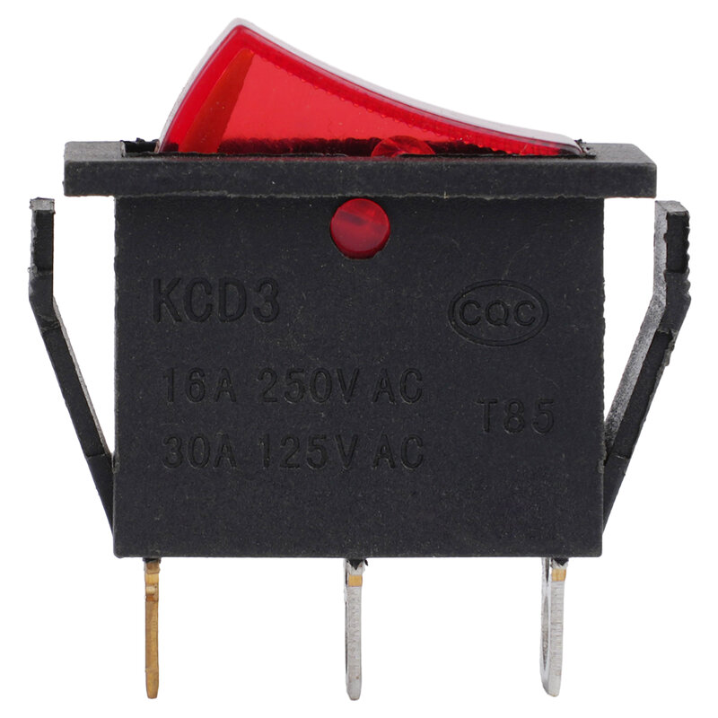 Interruptor de Botão Power Rocker, Prático DPST KCD3, 12x3Pin, AC 125V, 20A, 250V, 16A