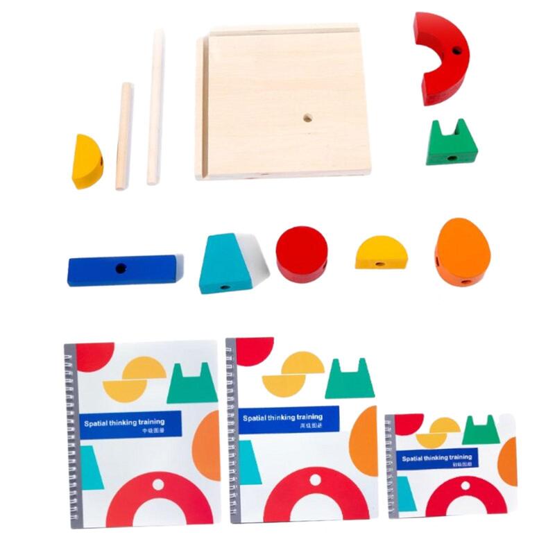 Giocattolo da costruzione in legno giocattoli educativi per l'apprendimento precoce sensoriale giocattoli Montessori pensiero spaziale Multi-angolo per regalo di compleanno per bambini