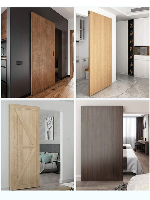Puerta corredera de madera para dormitorio, accesorios de Hardware especiales sin seguimiento, Invisible