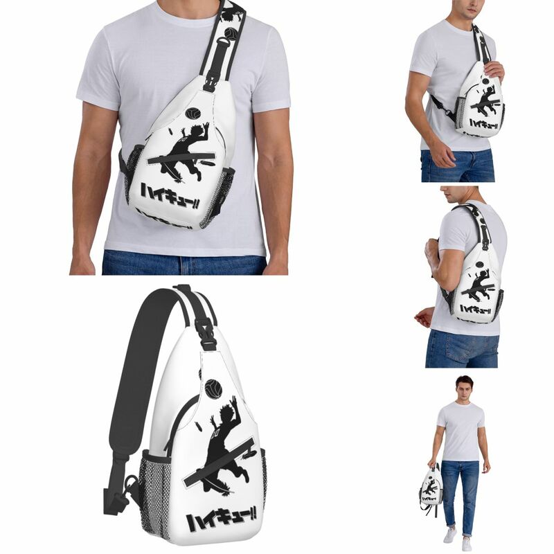 Haikyuu!! Woreczki strunowe Crossbody Hinata Spike dla mężczyzn kobiet torba na klatkę piersiowa plecak na ramię plecak do wędrówek po plecak podróżny na świeżym powietrzu