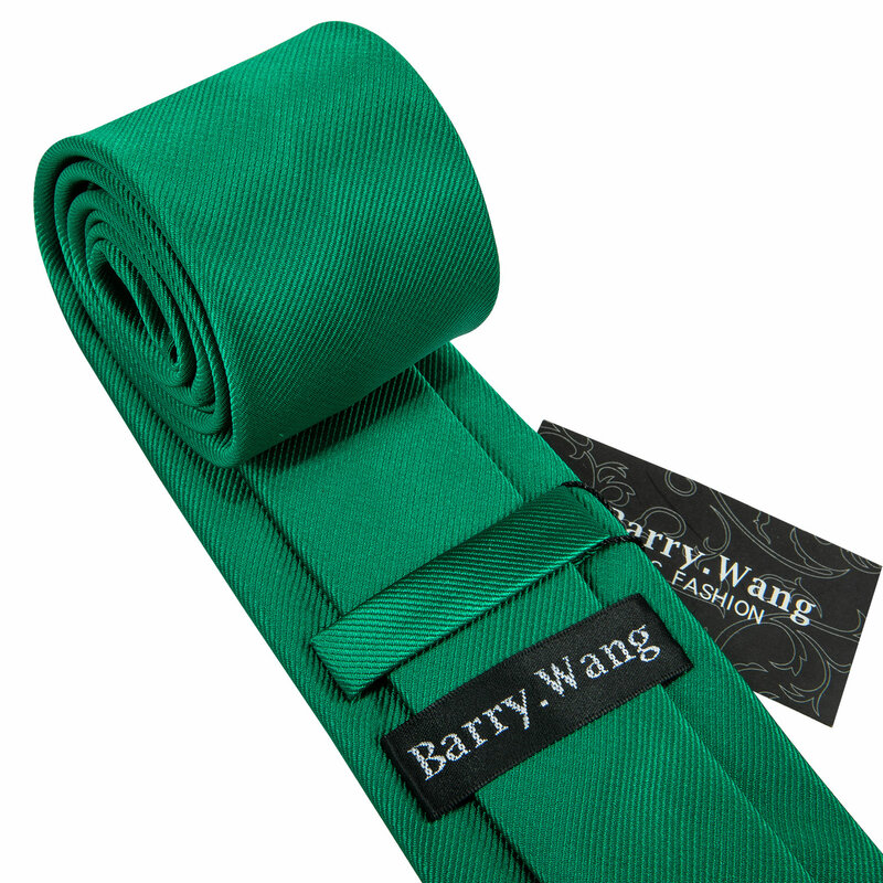 Barry.Wang-Corbata de seda verde para hombre, conjunto de gemelos de pañuelo, Verde menta, hierba, verde azulado, botella, salvia, guisante, boda, fiesta de negocios