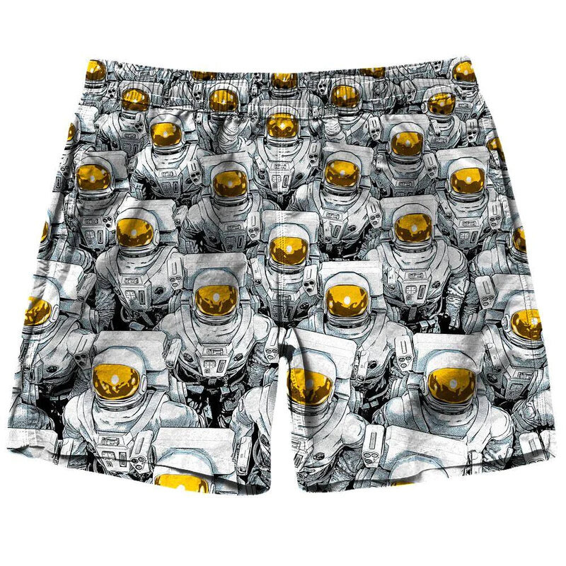 Nieuwe Mannen Astronauten Patronen Strand Shorts 3d Bedrukt Hogere Kwaliteit Korte Broek Oversized Outdoor Ademende Sport Board Shorts