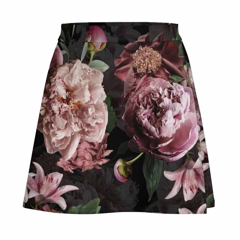 女性のための黒い花柄のミニスカート,かわいい夏のカワイイミニスカート,韓国のファッション