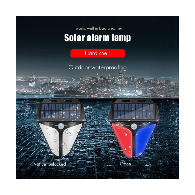 Wireless Solar Powered Alarm Human Body Sensing Light Sensing Alarm with Waterproof Function for Outdoor Warning