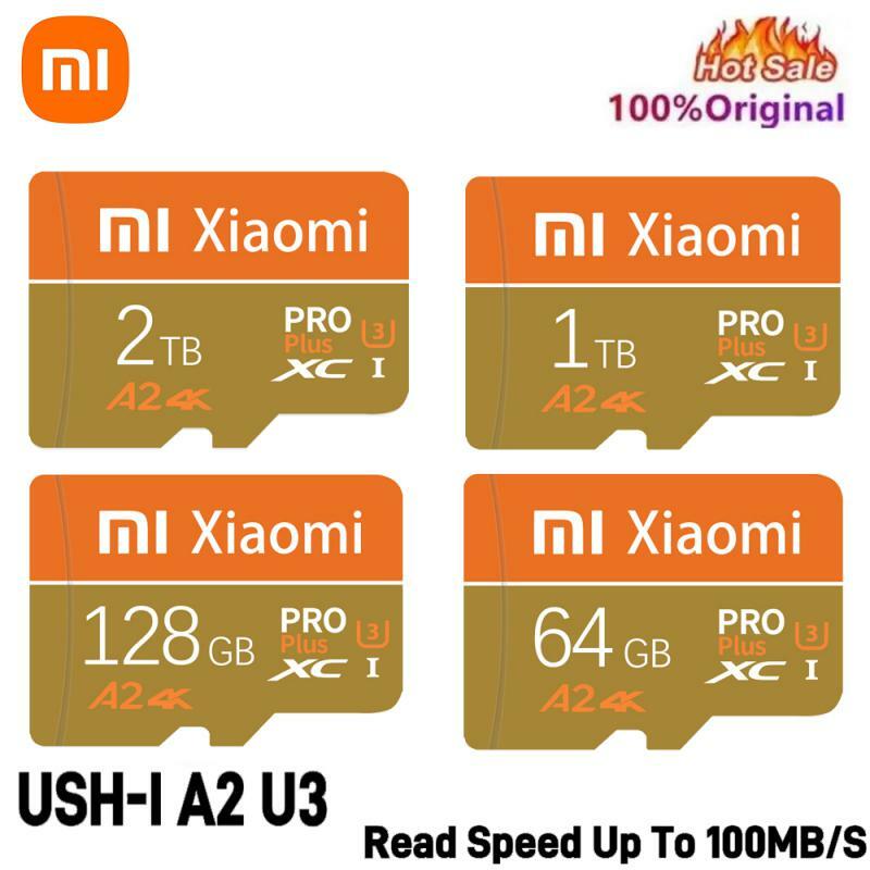 Xiaomi UHS-I, mikro TF SD 2TB A2 U3 kartu memori 1TB kecepatan tinggi kartu SD 512GB 64GB untuk Nintendo Switch Ps4 Ps5 Game Laptop