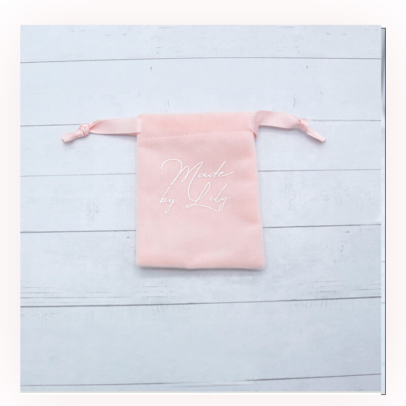 Bolsas de regalo de terciopelo rosa, 5x7cm, 7x9cm, 9x12cm, paquete de 50 bolsas con cordón para joyería, saco para pestañas y polvo