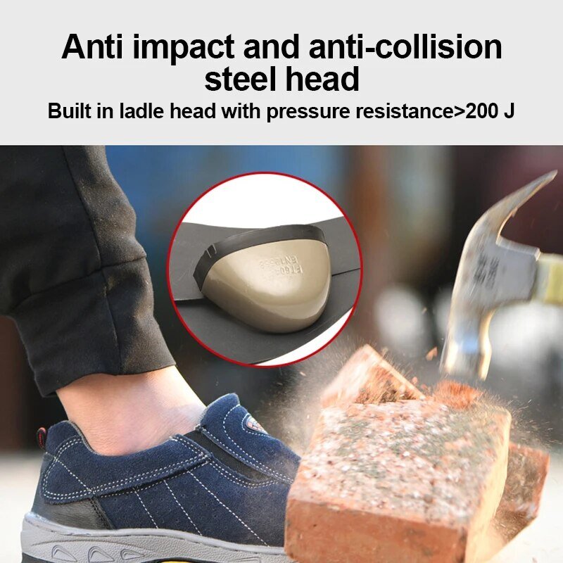 Labor Protection and Safety Work Boots Anti-cheating Anti-cheating Welder Industrial Toe Steel Men Slip On
